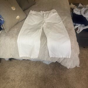 GAP Cream High-Rise stride ankle Jean